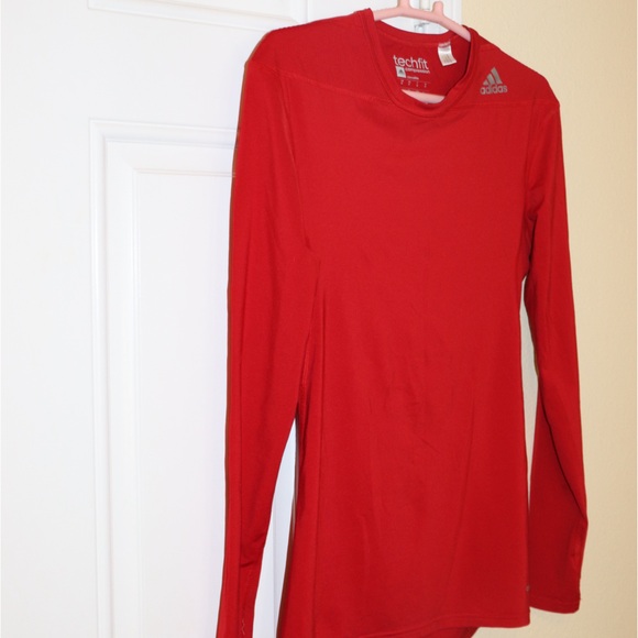 Adidas Techfit Compression Shirt Men Size M  Red - Picture 2 of 5